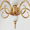Retro French Vintage Milk Glass Copper Chandelier