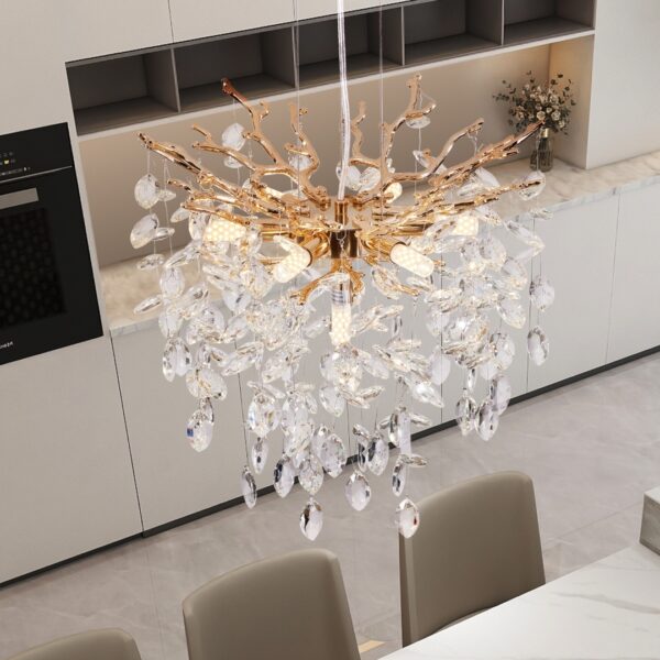 b5158f13-b7e9-4002-abf3-8c8c10af6383.jpg Modern Tree Branch Crystal Chandelier Luxury Gold Crystal Pendant Lighting 18in Contemporary 7-Light Chandeliers For Dining Room Kitchen Bedroom Living Room Bulb Is Not Including